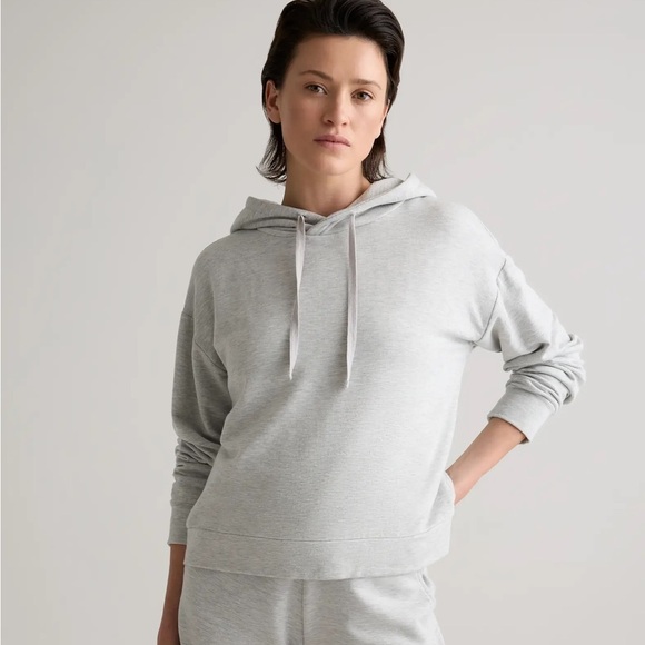 Quince Tops - Quince SuperSoft Fleece Pullover Sweatshirt - Heather Grey - Size Medium